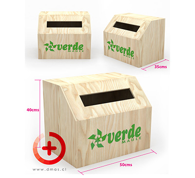 3D contenedor reciclaje Verde Maule, año 2017