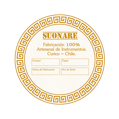 Diseño Gráfico etiqueta para instrumentos. Suonare, año 2018